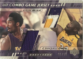 2000-01 Upper Deck Game Jerseys Combo 2 #KBSO Kobe Bryant / Shaquille O'Neal 06/50
