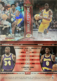 1999-00 Finest Double Feature Dual Refractors #DF14 Kobe Bryant / Shaquille O'Neal (PAR missing!)
