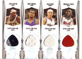 2005-06 Topps Luxury Box Stat Sheet 7 Relics #7 with Carter / Bibby / O'Neal / Marion / Allen / Bryant 004/140
